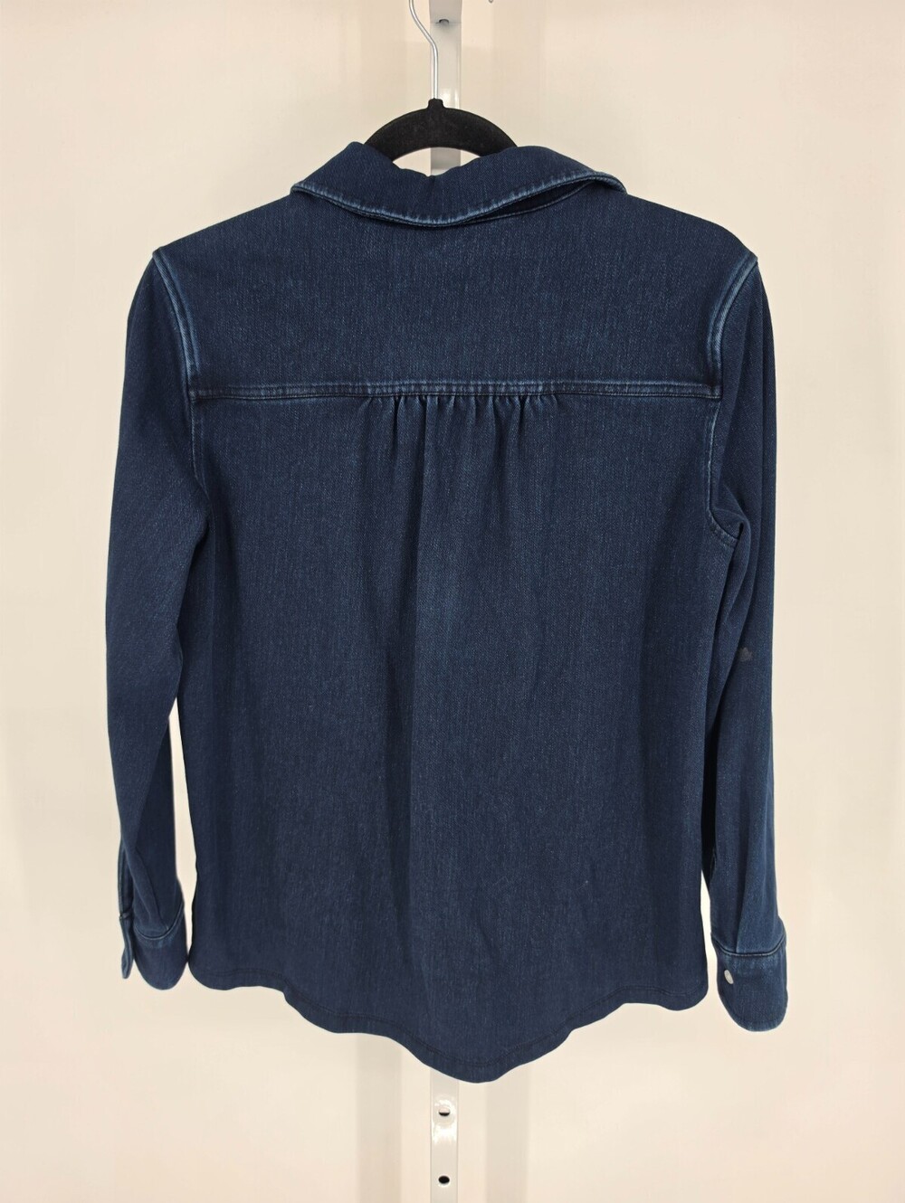 Lands' End Womens Sz S Dark Indigo Stretch Denim Button Up Shirt - Picture 4 of 4